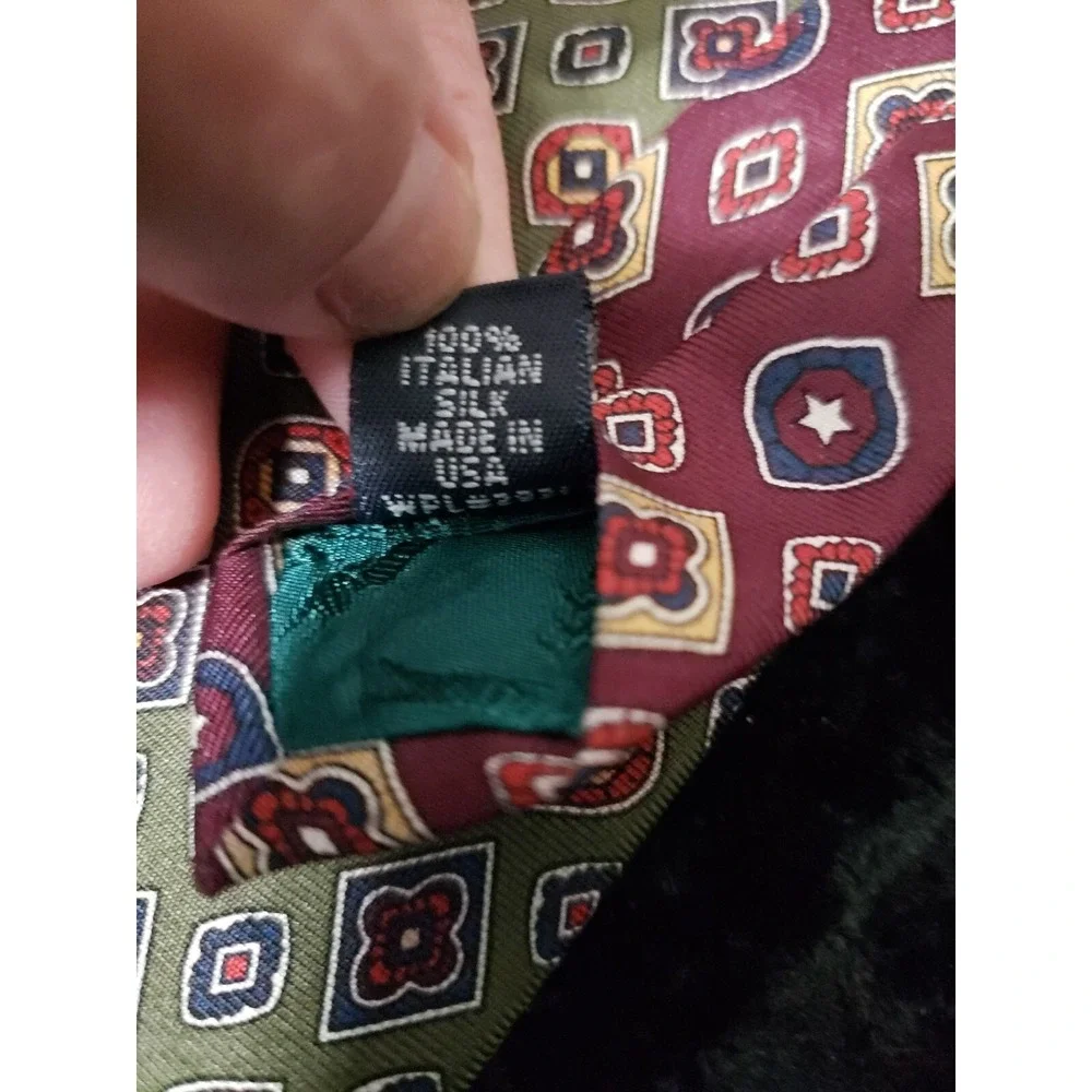 Vintage Tommy Hilfiger Two Tone Designer Mens Neck Tie Green Red Career Wear USA
